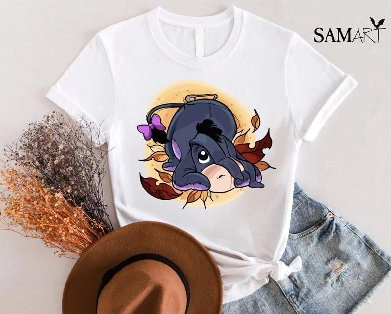 Retro Eeyore T-Shirt, Eeyore Winnie The Pooh T-Shirt, Eeyore Floral T-Shirt L