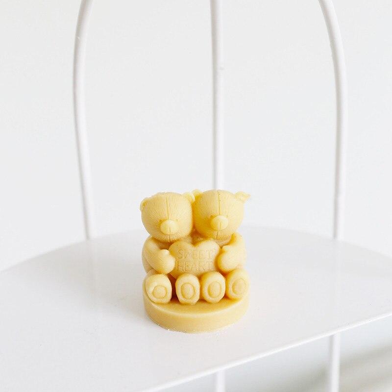 Kjærlige bjørner aromaterapi gips Såpeformer Cute Bear sjokoladebaking Silikonformer DIY hjemmedekorasjon silikonform