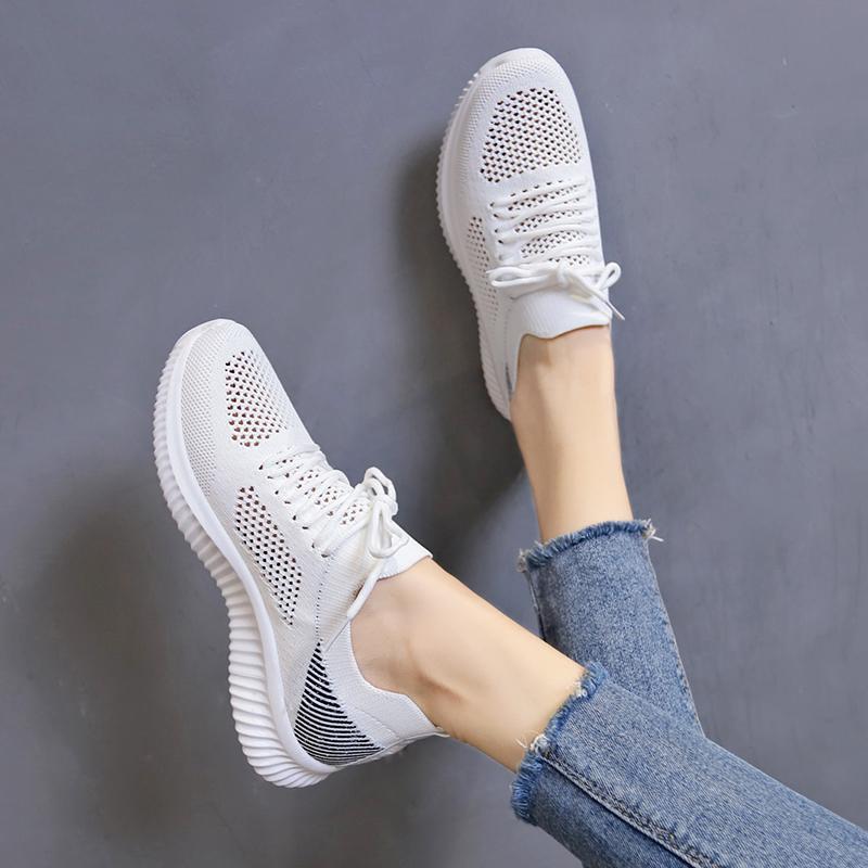 Мода 2024 Женские Новые Зимние Стильные Сетчатые Дышащие Кроссовки на Шнуровке с Низким — фото 6