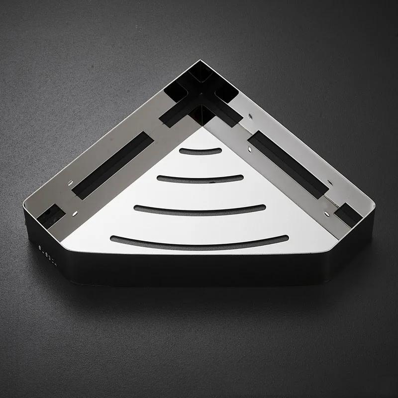 Bathroom Shelves Hardware Rack Kitchen Storage Rack 304 Stainless Steel Wall Mounted Corner Triangle Shower Holder Accessories