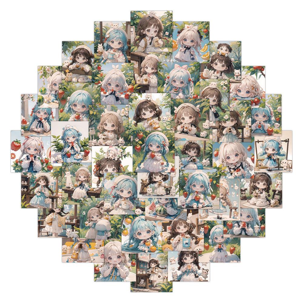 63PCS Fruit Girl Avatar Stickers - Cute Designs for Decorating Notebooks, Phones & DIY Crafts AnimeWorlds Store