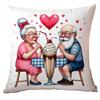 New Valentine's Day Pillow Cover Fun Watercolor Valentine's Day Old Couple Push Cover Home Cushion Cover