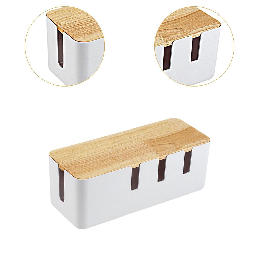 Cable Tidy Box Dustproof Protector Storage Rack Management Case for Home Tabletop Bedroom Loose Wires Management Messy Cables