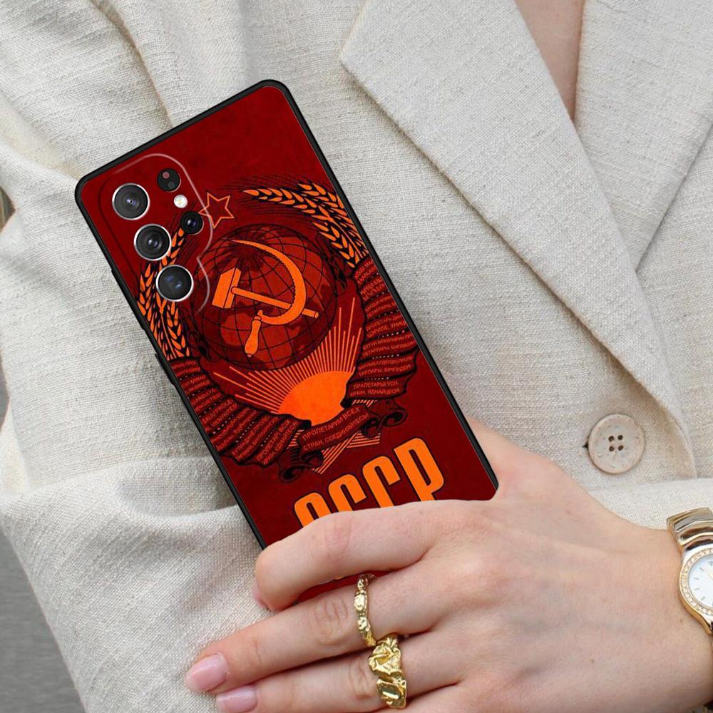 Soviet Union USSR Flag SOFT Cell Phone Case for Samsung Galaxy S26 Ultra S25 S24 S23 S22 S21 S20 Note10 Cover