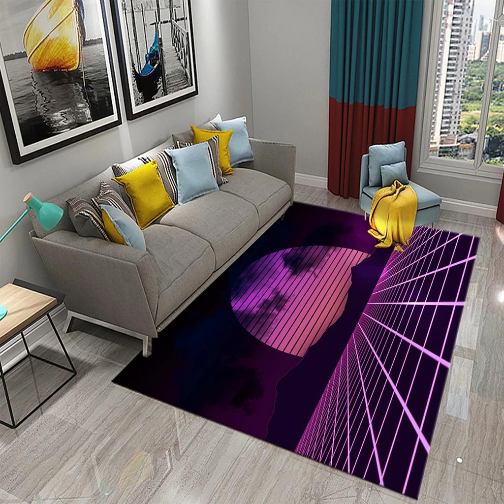 Purple Carpet Modern Art Rug Printed Rectangle Area Rugs for Adult Yoga Mats Living Room Bedroom Flat Mat Decorative Door Mat