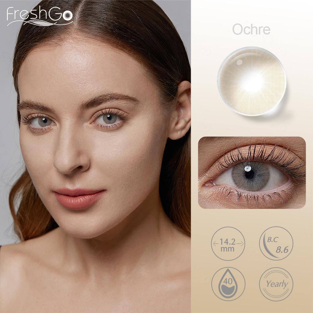 

Цветные линзы FreshGo с диоптриями, линзы естественного цвета для зрения, цветные контактные линзы по рецепту для линз для близорукости -0.00