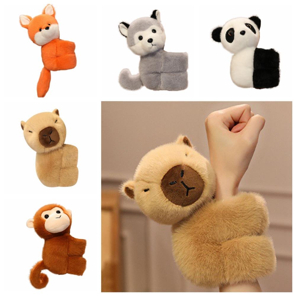 Raccoon Animal Plush Wrist Band Monkey Plush Doll Slap Bracelet Capybara Slap Bracelet Children