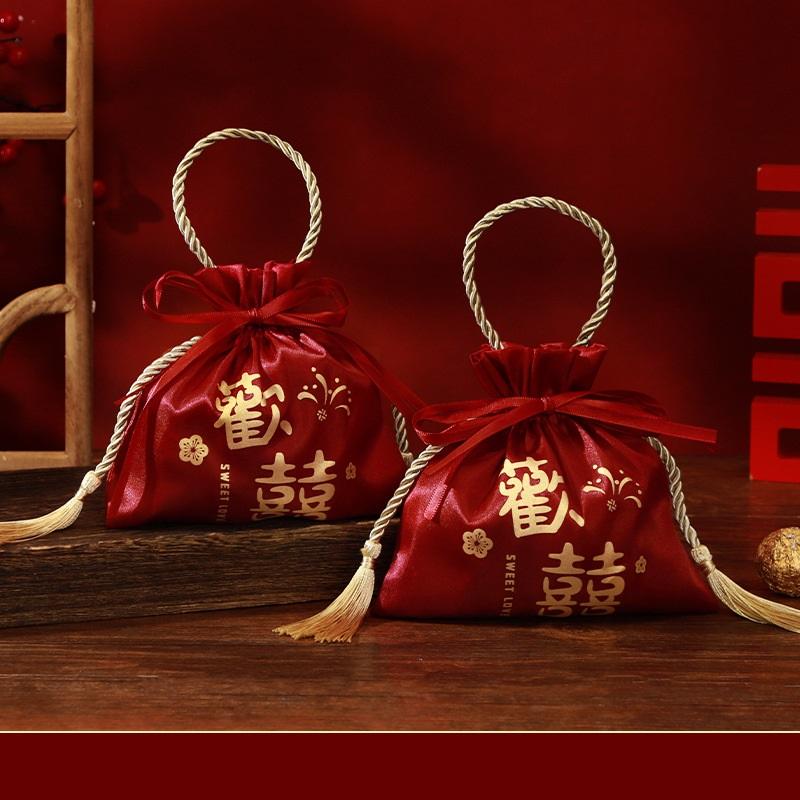 1PCS Luxury Packing Drawstring Velvet Pouch Silk Gift Bag For Jewelry Wedding Candy Boxes With Pearl String Decor Favors Bags