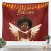 Christmas Black Santa Tapestry Wall Hanging Holy Santa Claus Hanging Decorations For Living Room Winter Xmas Holiday Tapestries