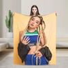 Lolas índigos Spanish Singer Bedding Throws Soft Cozy Graphic Blanket  For Home Decor Plane Travel Flannel Bedspread Bed Cover