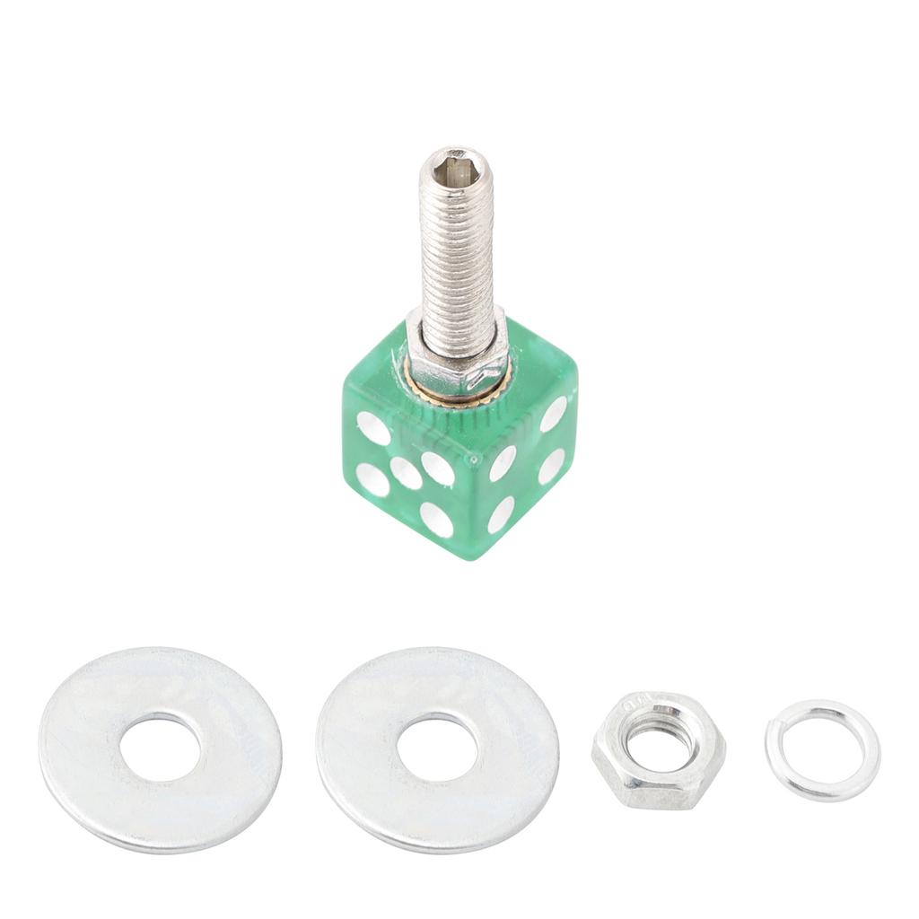 4x Custom DICE License Plate Bolt Screw Green Plastic Motorcycle Chopper Bobber