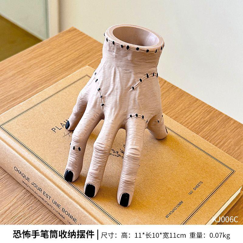 Adams Palm Broken Hand Ornament on Halloween. Garden Decoration Astor's Hand Fleshy Potted Basin Scary Palm Pen Holder Storage