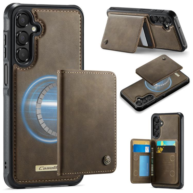 CaseMe Me80 Magnetic RFID Wallet Phone Case For Samsung Galaxy S24 FE 5G, Detachable Multi Card Slot Kickstand Anti-Theft Cover