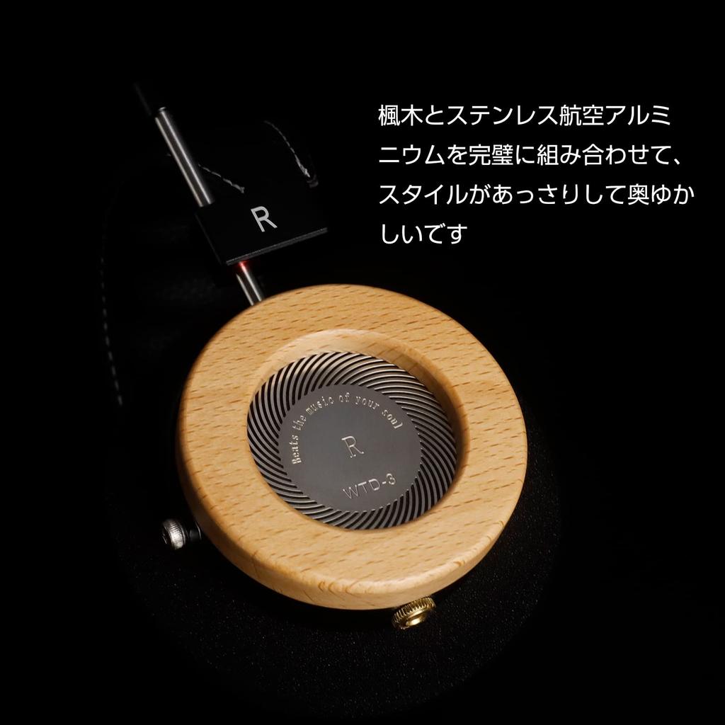 3APLUS Wired Handcrafted Wooden Nylon Braided Ideal for Music Studio Instrument and More WTD-3 Open-Back Headphones, On-Ear Headphones, Construction,