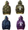 Shark Head 3d Print Hoodie With Camouflage Pattern For Casual Youth Fashion