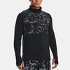 Under Armour Patterned Waterproof Breathable High Neck Pullover Long Sleeve T-Shirt Men Tops Black 1373212-001