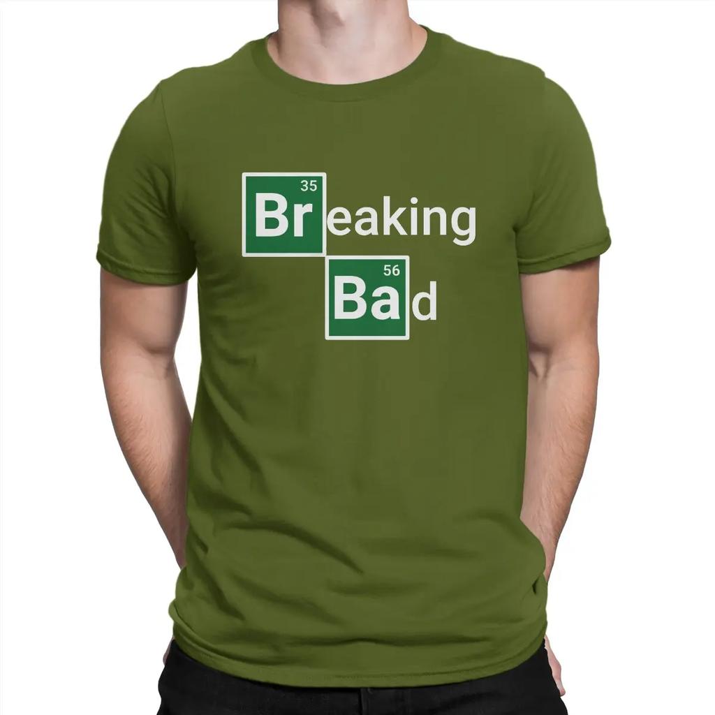 Men's T-Shirts Sign Vintage 100% Cotton Tees Short Sleeve B-Breaking Bad T Shirt Crewneck Clothes Summer