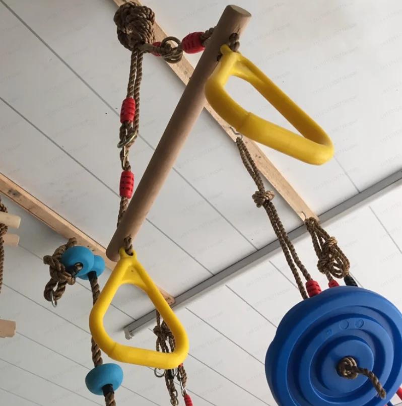 When I Was a Child Wooden Stick Injection Molding Handshake Rings Household Pull-ups Children Facilitate Stretching Rings