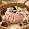 Herbstliche Tischdekoration Mini-Kürbis-Dekor mit Schleife, Erntedank-Tischdekorationen, Rustikales Thanksgiving-Hausornament Handgefertigte Stoffkürbisse für