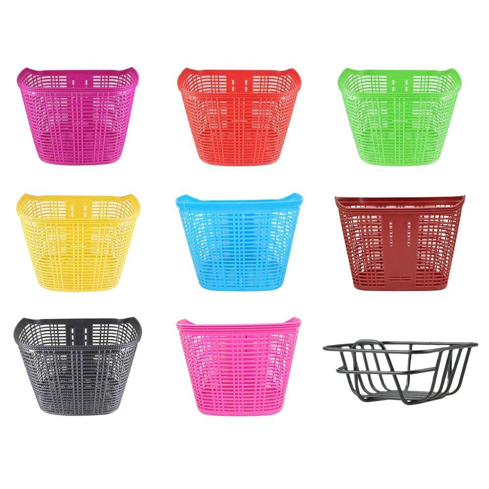 Plastic&Iron Children Kids Bicycle Basket Multicolors Bicycle Pannier Basket  Bike Accessories