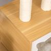 Cat Cave Cat Bed with Washable Cushion, Platform, Scratching Post, Play Ball, Cat House for Cats for Indoor 35 x 35 x 81 cm Oak