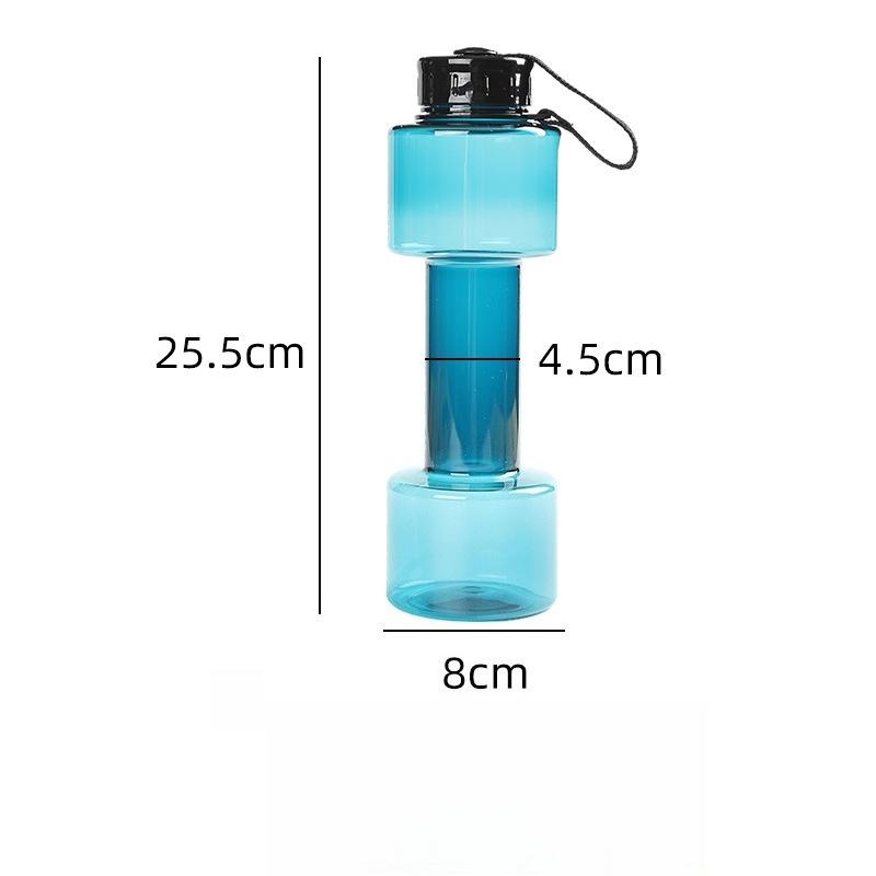 Dumbbell Water Bottle 700ML Creative Fitness Gym Sports Plastic Cup for Outdoor Indoor Workout Students 700ml синий