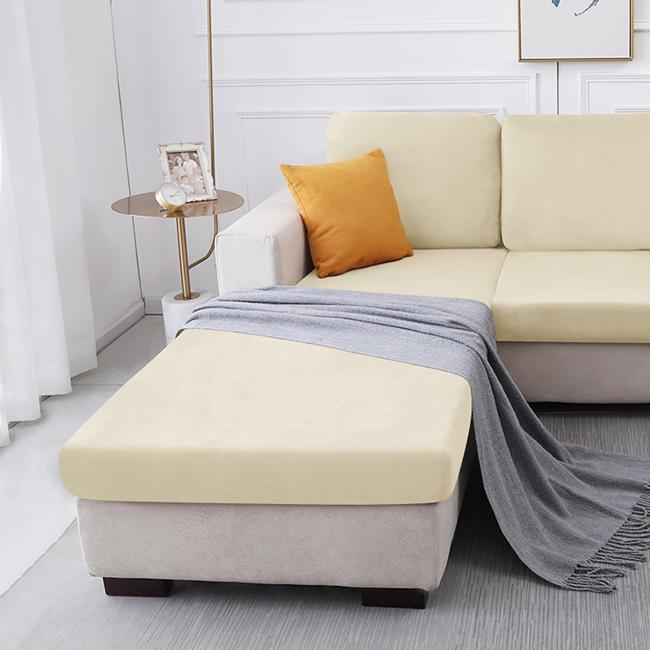 Sofa Seat Cover, Velvet, Cream 50-65Cm