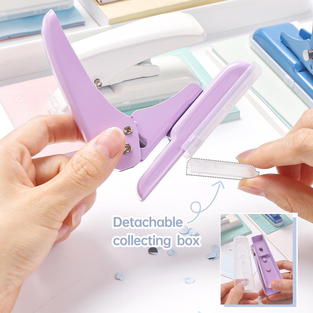 KWtriO Enhålsslagare Papperscirkelslagare Mini DIY-skärare Upp till 40 ark Stansning för A4 A5