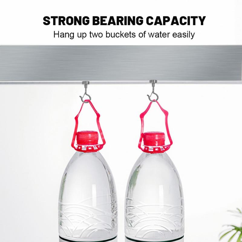 10/1Pcs Magnetic Hook Elastic Hook Press Household Magnetic Buckle Wholesale NdFeB Strong Magnet Keychain Magnet Hook Hardware