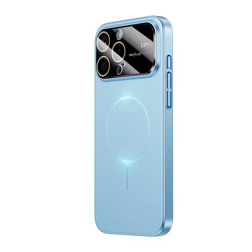 Luxury Camera Large Window For Magsafe Phone Case for iPhone 17 Air 16 14 15 13 12 11 17 Pro Max Magnetic Shockproof Hard Cover