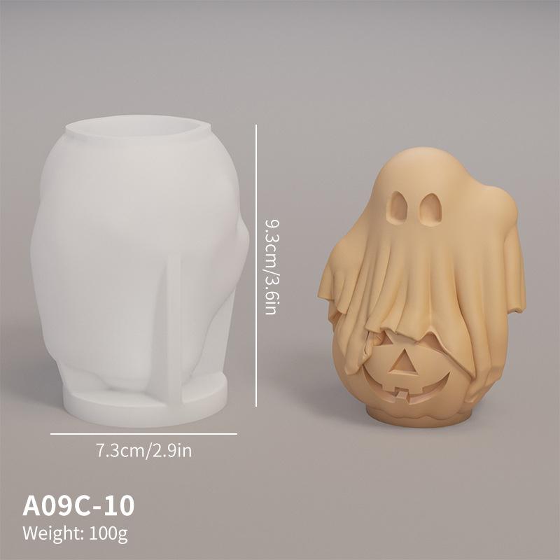 

Halloween Funny Ghost Candle Mold DIY Pumpkin Skull Aromatherapy Candle Silicone Molds Plaster Resin Decor Day of The Dead Gift