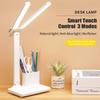 USB Rechargeable Table Lamp Adjustable Brightness Eye Protection Desk Light Touch Dimming Table Light LED Double-Head Desk Lamp With Holder
