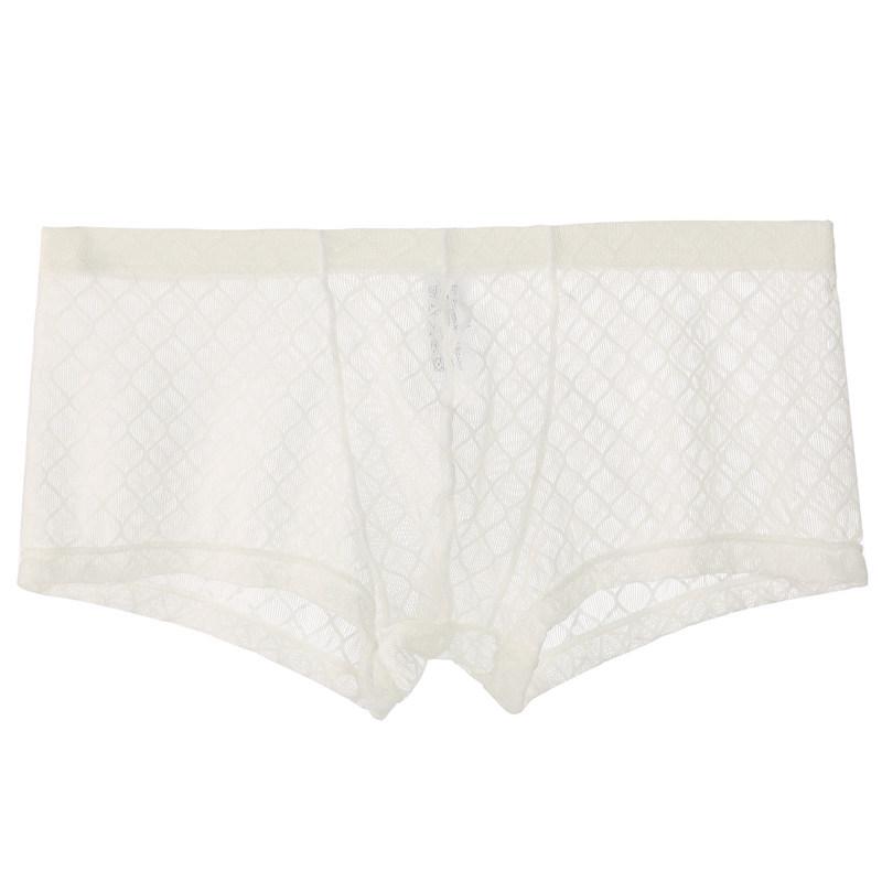 Youye Men's Mesh Transparent Low-Waist Summer Boxer Briefs - Breathable and Trendy Youth Underwear