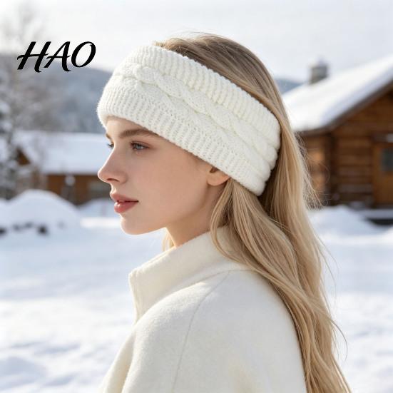 Warm Ear Protection for Winter Headbands Women, Thickened Knitted Warmers, Cold Warmer Headband Weather Fleece Lined Hairband Outdoor Running