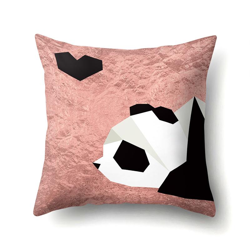 Polyester Pillow Case Automobile Decoration Home Printed Pillow Case Automobile Sofa Simple Waist Cushion Cover