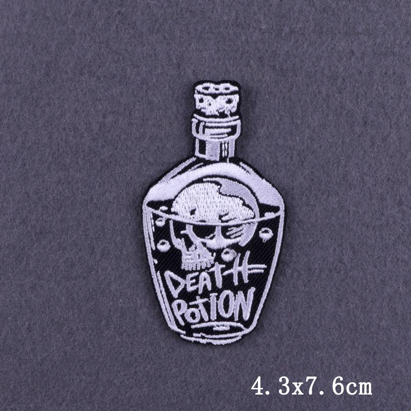 Flaschenpost Aufnäher Aufbügler Aufkleber Auf Kleidung Punk Totenkopf Bestickte Aufnäher Für Kleidung Hippie Aufnäher Für Kleidung DIY Klettverschluss