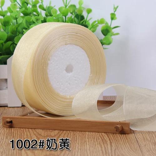 (50yards/roll) 12/15/20/25/40mm Organza Ribbon Gift Wrapping Decoration Christmas Silk Ribbons for Wedding DIY Craft Handmade