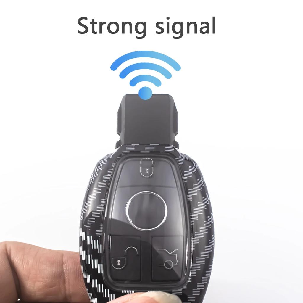 For Mercedes Benz A B C E S G M V-Class Cla Cls Gla Glc Gle Glk Gl/Gls Sl Slk Viano Metris Carbon Fiber Car Key Case Chain Cover