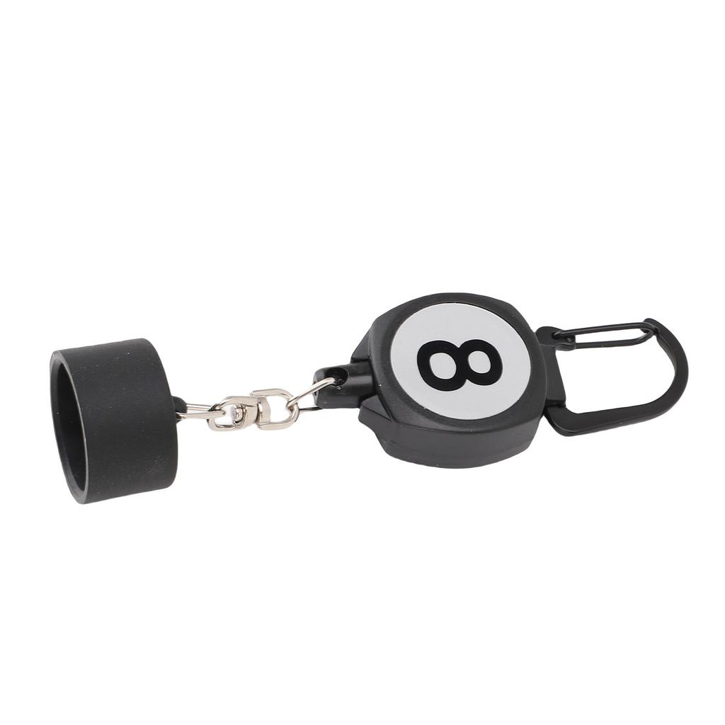 Billiard Chalk Holder ABS Portable Pool Chalk Holder with Retractable Rope Buckle for Billiard Accessory Round