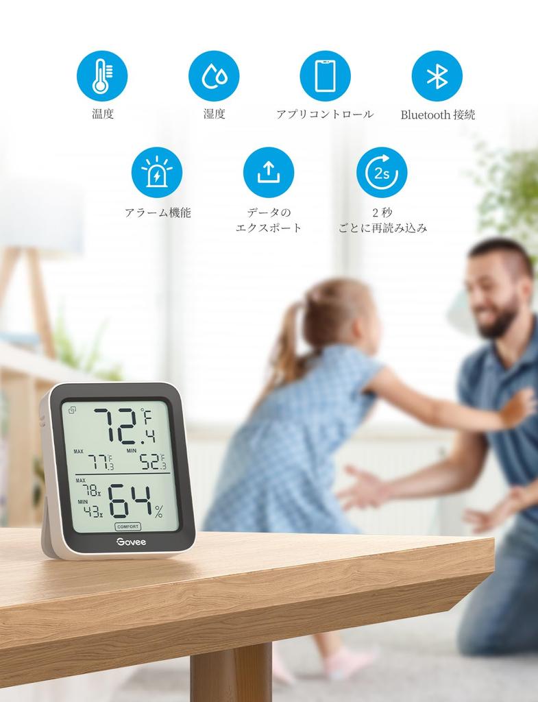 Govee Thermometer and Bluetooth Manage Temperature and Humidity with Your Temperature and High Large Graph Abnormal Maximum and Minimum Temperature