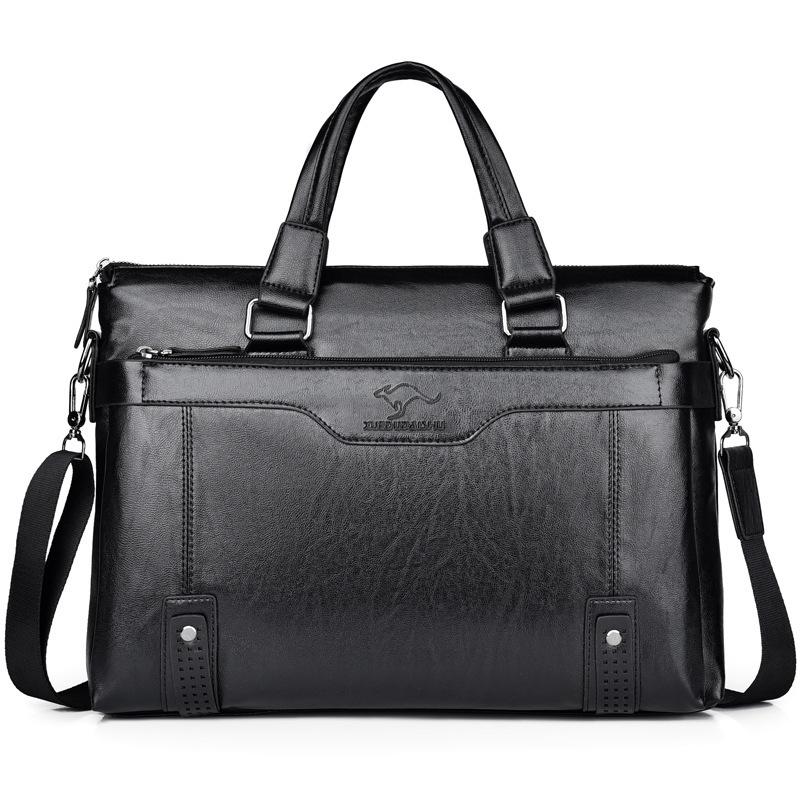 

TS JYL laptop bag,Cross-Border Men Handbag Briefcase Horizontal Business Casual Hollow Design OneSize чёрный