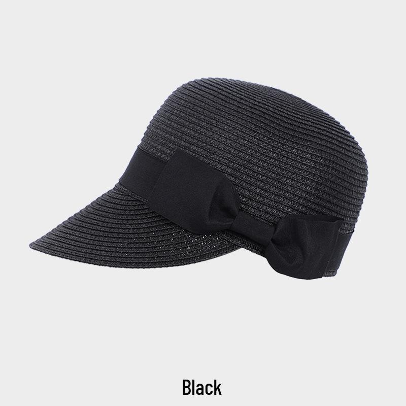 Women's Japanese-Style Casual Straw Fedora with Bowknot—Ideal for Sunshade and Beach Outings.