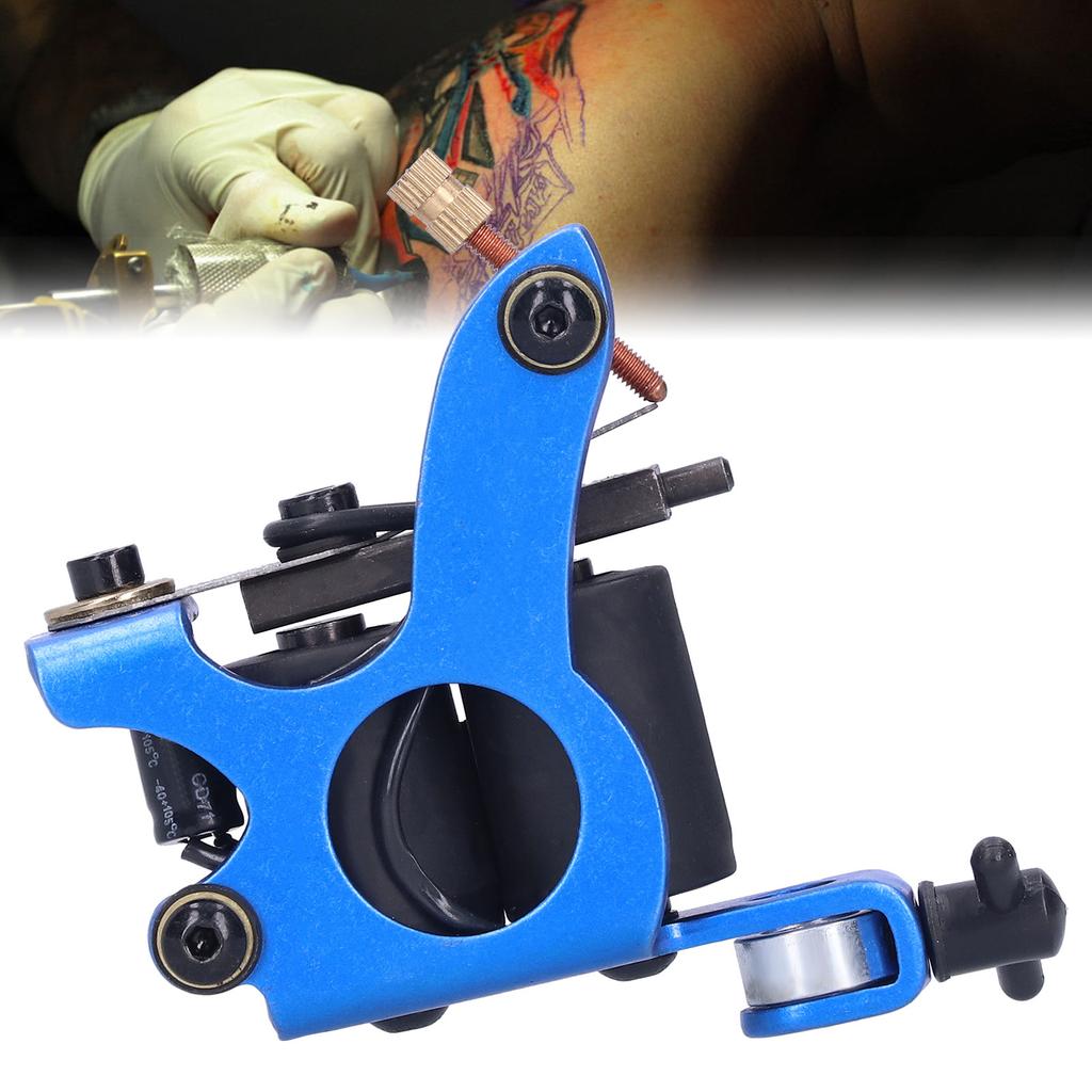 Coil Tattoo Machine Blue Alloy Frame Lightweight Low Noise Fast Heat Dissipation Device