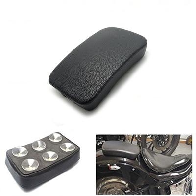 Szmsmy Motorcycle Black Rear Passenger Cushion Pillion Pad with 6 Suction Cups for Harley Custom Bikes, Choppers, and Crossovers