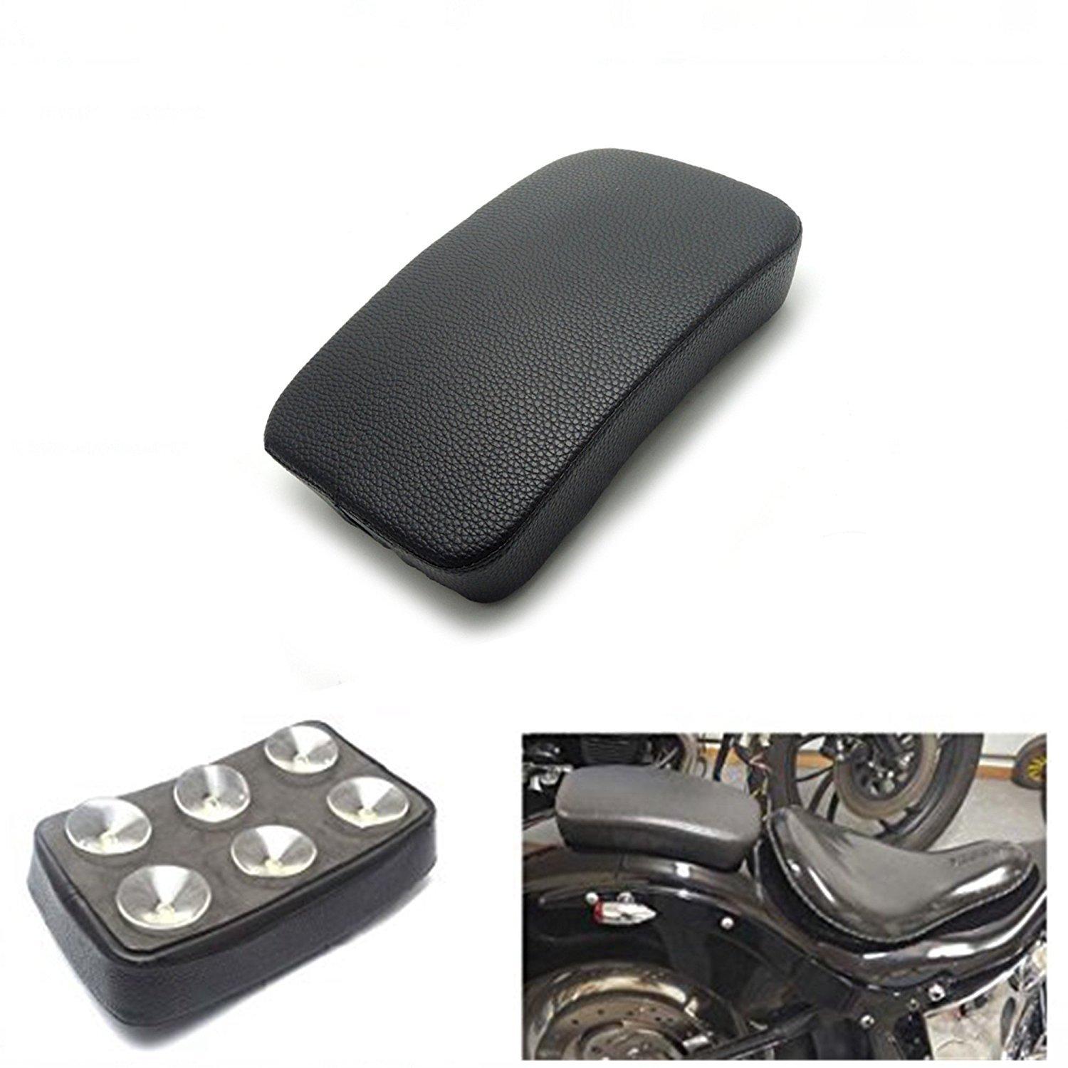 

Szmsmy Motorcycle Black Rear Passenger Cushion Pillion Pad with 6 Suction Cups for Harley Custom Bikes, Choppers, and Crossovers