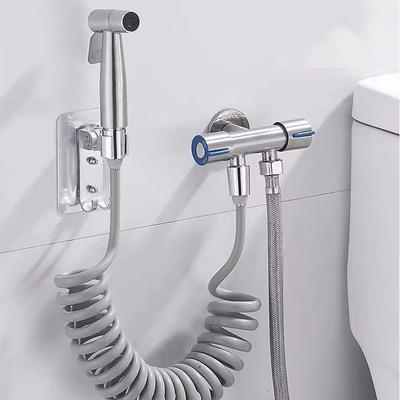 Przenośny Bidet Opryskiwacz do Toalety Stal Nierdzewna Ręczny Opryskiwacz Prysznic do Toalety WC Zawór Kątowy Podwójna Kontrola Akcesoria Łazienkowe