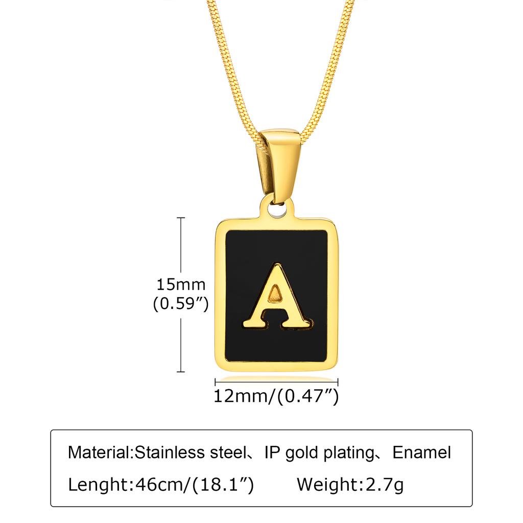 Letter Initial Pendant Necklace Women Stainless Steel Jewelry Alphabet Collar Birthday Party Mom Girlfriend Valentine's Day Gift