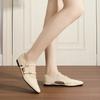 2025 new side empty flat-soled single shoes for women's summer outer wear, advanced sense, double-row one-word with soft-soled casual shoes, femini