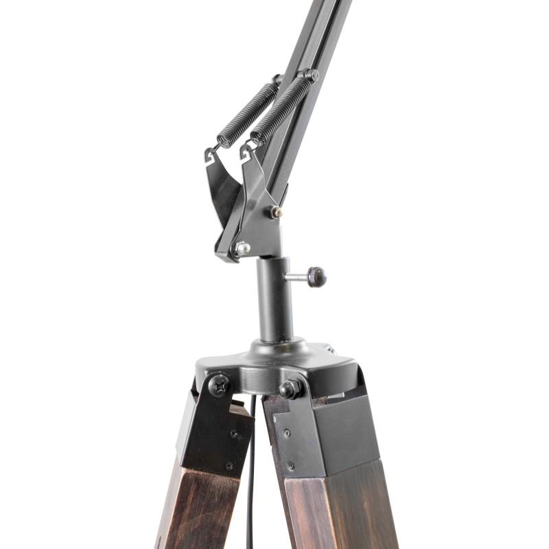 Gasoline - Office Vielli - Lampadaire Décoratif - Bois Et Métal - Pied 170 Cm - Abat-jour 20 Cm