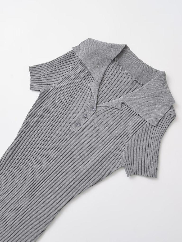 ZARZ Women's Classic Ribbed Knit Long Dress - European & American Style